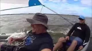 Hobie Adventure Island Tandem sail camping Florida, DIY Sony Action Camera selfie stick.