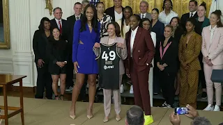 Las Vegas Aces WNBA Championship White House Visit With VP Kamala Harris | A'ja Wilson, Kelsey Plum