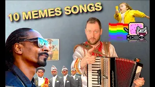 10 MEMES songs on Accordion | Vinheteiro Parody | Мемы на баяне приколы