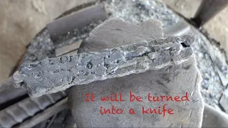 TRYING TO MAKE A KNIFE FROM A MOTORCYCLE CHAIN FOR THE FIRST TIME EVER / PLEASE SHARE YOUR IDEA