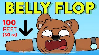 What If You Belly Flop From 100 Feet (30 meters)? Funny Educational Cartoons