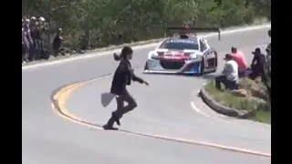 Idiots run in front of Sebastien Loeb  - PPIHC 2013 Record Run