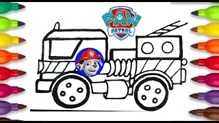 How to draw Paw Patrol Marshall Fire ToyTruck - Busy Bee
