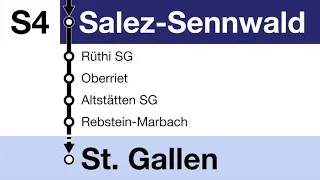 SOB Ansagen - S4 Uznach – Sargans – St. Margrethen – St. Gallen – Herisau – Uznach