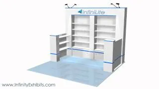 10ft Multi 4 Section with Short Wall Shelf Trade Show Display Booth