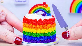 Miniature Buttercream Rainbow Cake Creations 🌈 Wonderful Sweet Chocolate Decorating