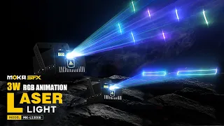 MOKA SFX New! 3w Full Color RGB Animation Laser Light Programmable Disco Laser DJ Light
