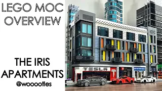 LEGO MOC Overview: The Iris Apartments - Feat. LEGO Store, Bath and Body Works Store and Tesla Store