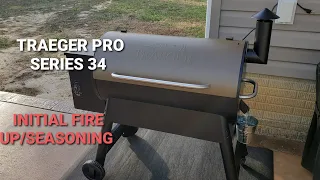 How to / do you initial fire up or run out of pellets Traeger smoker pro series 34 first seasoning