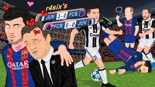 Parodia animada del Barcelona 0-0 Juventus y Juventus 3-0 Barcelona de Champions League