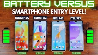 VERSUS BATTERY Itel S23 vs Itel P40 vs Redmi A2 vs Redmi 12C Indonesia, MANA Entry Level TERBADAK?!