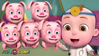 Five Little Piggies Jumping On The Bed |Nursery Rhymes & Kids Songs|Videogyan 3D Rhymes For Children