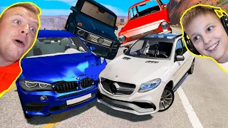 ВСЕ Машины на КРАШ-ТРЕКЕ Сборник серий подряд BeamNG DRive от Игорюшины Игруши