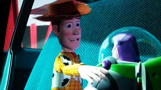 Woody And Buzz Fight - Toy story (1995) scene