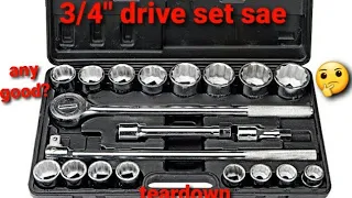 Pittsburgh 20 piece jumbo socket set 3/4" drive 7/8"-2" teardown