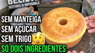 BOLO 2 INGREDIENTES- SEM ACUCAR ,SEM TRIGO,SEM MANTEIGA . RAPIDO E GOSTOSO