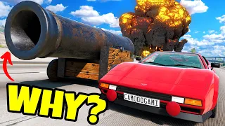 High Speed STREET RACE with a CANNON in BeamNG Drive Mods!