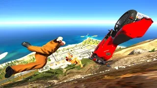 GTA 5 Crazy CLIFF Jumps-Falls-Ragdolls Compilation [Euphoria Physics | Funny Moments]