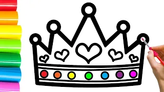 How to draw a crown for kids step by step | 子供用の王冠を段階的に描く方法 | 아이들을위한 왕관을 단계별로 그리는 방법