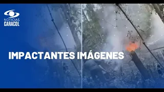 Campesinos que llegaron hasta helicóptero accidentado se encontraron con fuerte incendio