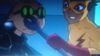 Kid Flash destroys the hive base :Teen Titans