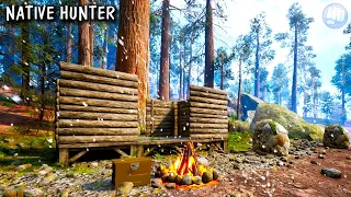 Craft Build Survive Day One | Native Hunter Gameplay