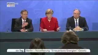 Treffen der Ministerpräsidenten: Merkel, Sieling und Haseloff über Energiegesetz am 12.05.2016