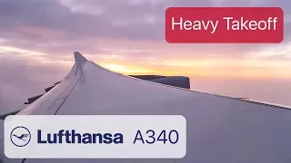 HEAVY Airbus A340-600 Evening Takeoff from Munich