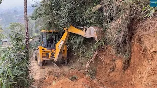 Part 1-In Very Limited Budget Making Vehicle Passable Mountain Village Road-JCB Backhoe
