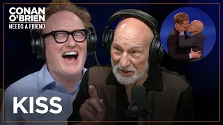 Sir Patrick Stewart & Conan Remember Their On-Screen Kiss | Conan O'Brien Needs A Friend