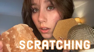 ASMR | Textured Scratching W/ Mouth Sounds (Cork Board, Salt, Shoes, Sensory Snail) ❤️