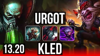 URGOT vs KLED (TOP) | 12/0/8, Legendary, Rank 8 Urgot, 300+ games | BR Master | 13.20