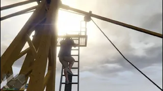 Grand Theft Auto V | Michael jump from the highest crane on head