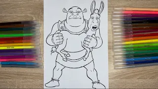 Shrek and Donkey coloring bookShrek Coloring Pages