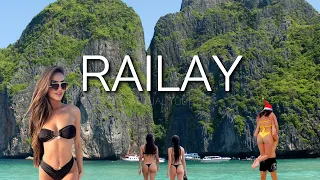 Railay is the best place in Krabi. 4K Walking Tour. THAILAND 2024.