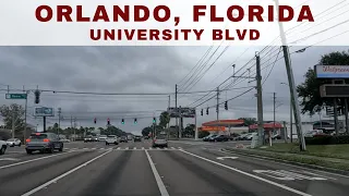 Driving Orlando, Florida - University Blvd and N Alafaya Trail - Heading Towards UCF