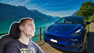 Mein erstes mal Tesla Model-Y / E-Auto fahren 😏⚡