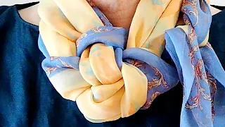 ♡４枚の花びらを作る【スカーフの巻き方】how to wear a scarf with 4 petals flower in different style