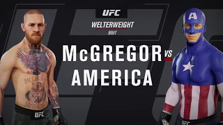 Conor McGregor vs. Captain America (EA Sports UFC 3) - CPU vs. CPU - Crazy UFC 👊🤪