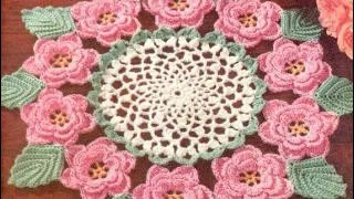 How to Crochet Beautiful Rose Doily Tutorial Part 3/4🥰🌸 #crochet #crochettutorial