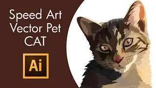 speed art vector pet cat in adobe illustrator