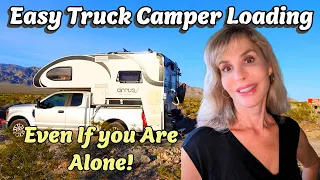 How to Load a Truck Camper Even If You Are Alone - Full Time Solo Female