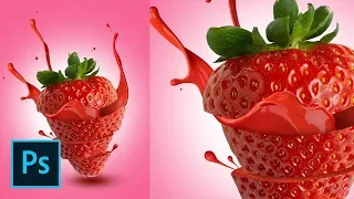 Photoshop Poster Design Strawberry Flavor | tips and tricks