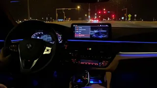 2021 BMW 530i Ambient Lights At Night