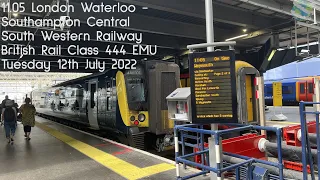 London Waterloo - Southampton Central Train Journey | South Western Railway Class 444 | 2022 | 4K