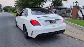 Mercedes C43 AMG W205 - Downpipe exhaust sound