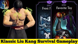 Klassic Liu Kang Survivor Mode Gameplay | Forst Mask & Favourite Toy | MK Mobile