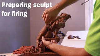 How to hollow out a terracotta sculpture for firing in kiln