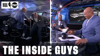 "That's 300 pounds America, On My foot!" 💀 | Chuck Steps on Kenny During Race to Board | NBA on TNT