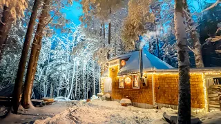 First Big Blizzard of the Season at Off Grid Cabin